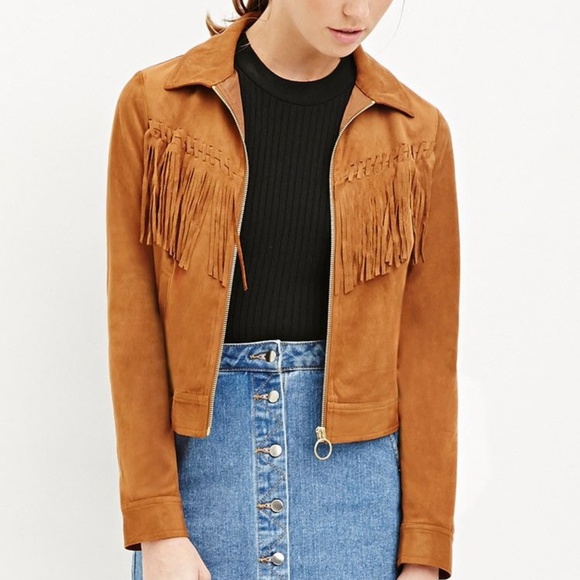 Forever 21 Jackets & Blazers - Fringed Faux Suede Jacket